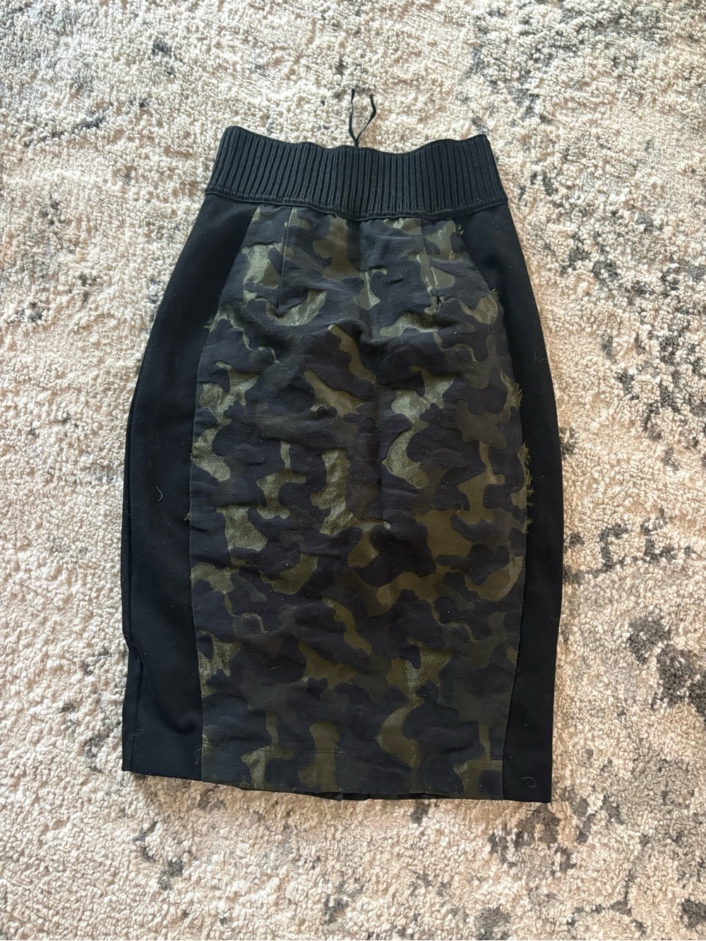 Anthropology maeve Black & Olive Camo Pencil Skirt - Women